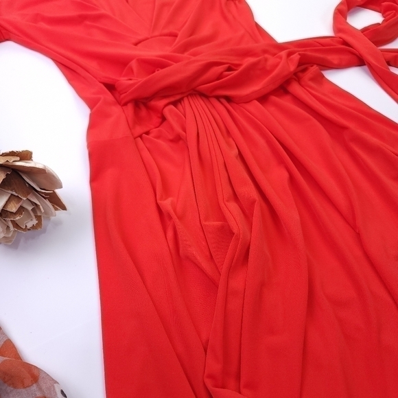 Michael Kors Orange Maxi Dress Sz 6 - Picture 3 of 15